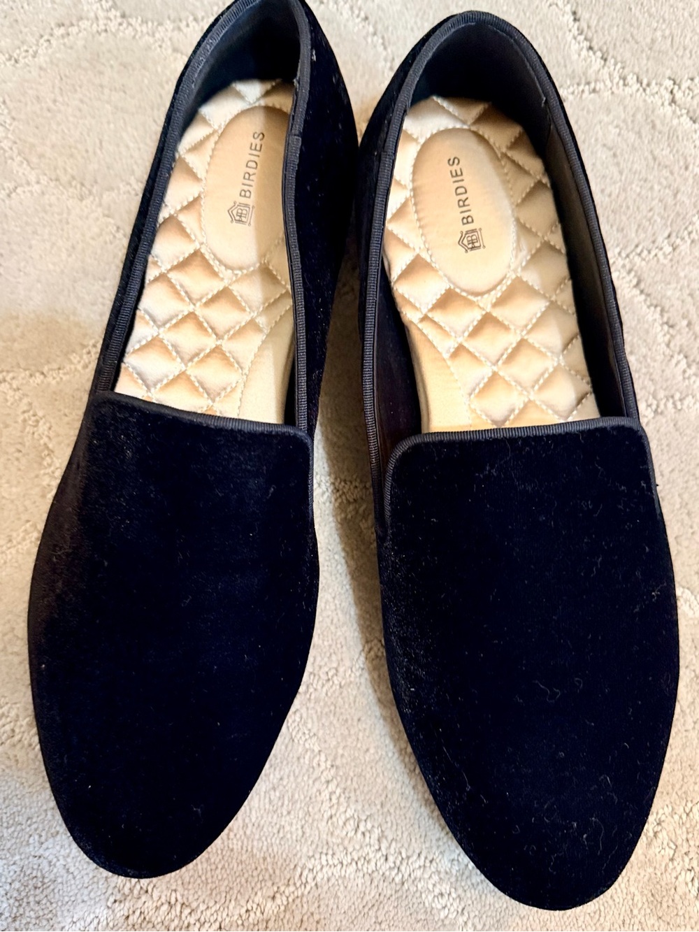 Birdies Black Velvet Slip-On Flats - Picture 2 of 6
